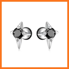 【新品】 ピアス レディース ブラック アレルギー対応 ステンレス 一粒ダイヤ星形ピアス ジルコニア アクセサリー スターピアス クリスマスプレゼント 1