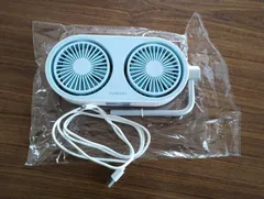 Uﾒ396【動作確認済】山善　FUWARI　ツインデスクファン（YTT-C50）/ライトブルー/卓上扇風機/小型家電/暑さ対策/サーキュレーター