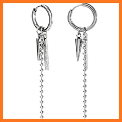 【新品】 [SEIYA INTERNATIONAL] ピアス メンズ レディース フープピアス リングピアス フープ 韓国 チェーンピアス 両耳 セット (P) 0