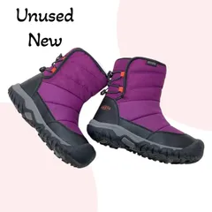 【ほぼ未使用】KEEN キッズ スノーブーツ 21cm パープル 防水 防寒 ウィンターブーツ 子供用