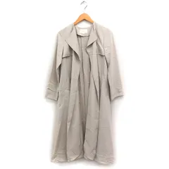 ビームスハート BEAMS HEART ノーカラー ロング トレンチコート アウター オープン 無地 S グレージュ /FT15