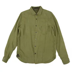 マリテフランソワジルボーMARITHE + FRANCOIS GIRBAUD 顔料染めリネンシャツ 緑M