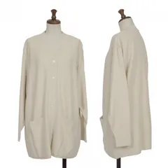 レキップ ヨシエイナバL'EQUIPE YOSHIE INABA コットンパッチポケットニットカーディガン ベージュＬ位