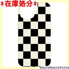モダンな市松模様の黒と白の市松模様 スマホケース iPhone 15 用 2558