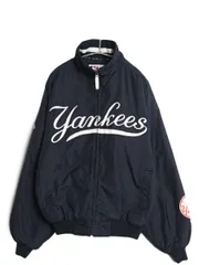 【お得なクーポン配布中!】 ヤンキース 中綿 ナイロン ジャケット メンズ M / MLB オフィシャル マジェスティック トラック スタジャン フリース ライナー 大リーグ 紺