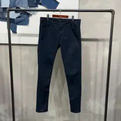 (34インチ) UNIQLO ユニクロ カジュアル ベーシック ストレッチ インディゴブルーデニム デニムパンツ