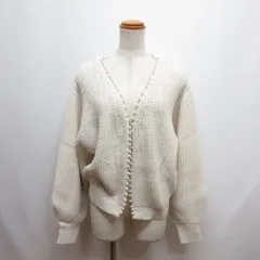 ダブルクローゼット w closet パール付き ニット カーディガン F オフホワイト 342529 前開き タグ付き