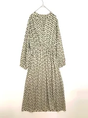 美品 Rope Picnic ロペピクニック GDE-69180 中花柄キーネック ワンピース size38/白 ■◇レディース