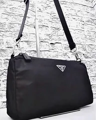 美品◆ PRADA プラダ テスート ナイロン クロスボディ ショルダー バッグ カメラ バッグ ポーチ ポシェット 黒◆ クロスボディ仕様の定番♪