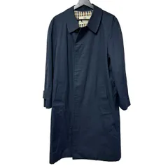  Aquascutum（アクアスキュータム）ステンカラーコート バルマカーンコート クラシック クラブチェック柄 ネイビー【DD135】のサムネイル