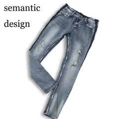 semantic design セマンティック デザイン ダメージ&ペイント加工 ストレッチ スキニー デニム パンツ ジーンズ Sz.M メンズのサムネイル
