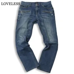 LOVELESS ラブレス ロゴ刺繍★ USED加工 ストレッチ デニム パンツ ジーンズ Sz.76 メンズのサムネイル