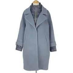 ヘルノ Herno インナーコンビ チェスターコート ナイロンウルトラライト コート チェスターコート 毛 アンゴラ 絹 ブルー レディース 【中古】