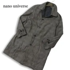 新品 未使用★ nano universe ナノユニバース 通年 2way リバーシブル グレンチェック ステンカラー コート Sz.M メンズ 灰