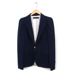 ザラウーマン ZARA WOMAN テーラードジャケット 1ボタン 無地 L ネイビー 紺 /FT45