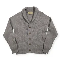 JOURNAL STANDARD ジャーナルスタンダード ウール100% ショールカラー ニット カーディガン L /グレー系 ケーブル編み メンズ