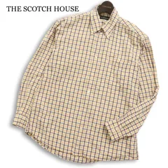 THE SCOTCH HOUSE スコッチハウス 通年 ロゴ刺繍★ 長袖 ボタンダウン チェック シャツ Sz.L メンズ