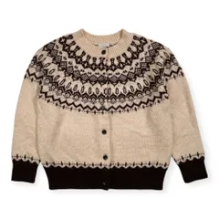 green label relaxing グリーンレーベル モヘヤ混 ノルディック柄 ニット カーディガン /ベージュ系 ユナイテッドアローズ レディース