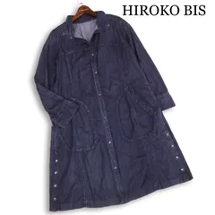 HIROKO BIS ヒロコビス ヒロココシノ 【洗える】インディゴ デニム ロング シャツ ワンピース Sz.9 レディースのサムネイル