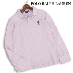 POLO RALPH LAUREN ポロ ラルフローレン 通年 ロゴ ベア刺繍★ 長袖 ポロシャツ Sz.L/G レディース 灰 グレー