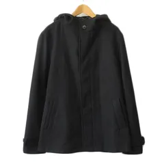 コムサイズム COMME CA ISM コート フード ウール混 L 黒 ブラック