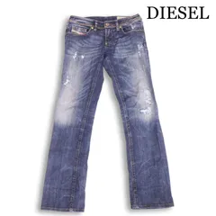 DIESEL ディーゼル 【LOWKY 080W2】 ダメージ加工 ストレッチ ストレート デニム パンツ ジーンズ Sz.23 レディース