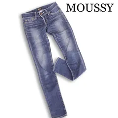 MOUSSY マウジー USED加工♪ ストレッチ パウダー デニム スキニー パンツ ジーンズ Sz.25 レディース 日本製