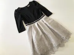 Rirandture   花柄 シフォン  切り替えワンピース ワンピース size1/黒ｘグレー■◇レディース