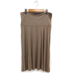 スリードッツ three dots フレア スカート ロング ストレッチ 無地 S グレージュ /NT6