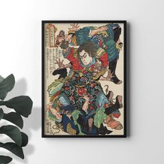 A4사이즈 가가와 쿠니요시 포스터 미즈키덴 활섬파왕정 우키요에 무사 그림 일본화 일본식 아트 포스터 쿠니요시 (rossografico 31-100556_a4)