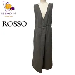 アーバンリサーチROSSOカシュクールジャンパースカートVネック美シルエットFreeサイズ秋物冬物レイヤードワンピース古着deどない