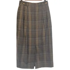 UNITED ARROWS GREEN LABEL RELAXING　スカート　ミモレ丈　スリット　チェック　バックジップ　古着　/2406