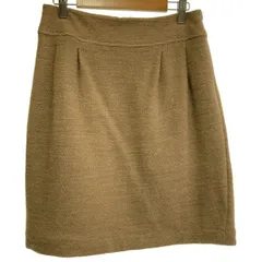 Green Label Relaxing　ウールスカート　ひざ丈　無地　バックジップ　古着　/2406