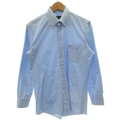 BURBERRY BLACK LABEL　チェックシャツ　長袖　トップス　ボタンダウン　胸ポケット　ワンポイント　刺しゅう　古着　/4393