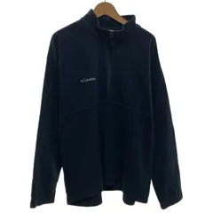 Columbia　フリース　プルオーバー　ハイネック　ハーフジップ　無地　ワンポイント　刺しゅう　オーバーサイズ　アウトドア　古着　/7106