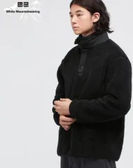 UNIQLO&ホワイトマウンテニアリング ボアフリースクルーネックプルオーバー スウェットシャツ ブラック XL 105