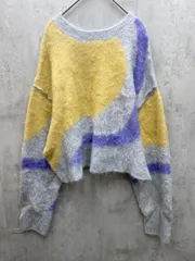 新品 LOWRYS FARM ローリーズファーム ニュアンス柄ニット ショート丈 セーター size1/黄×紫×グレー ◆■レディース