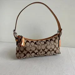 Coach y2k Vintage Hamptons Brown Beige East West Demi Baguette Bag