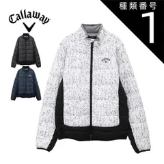 種類1：ブラック(1010)/LL キャロウェイ スターストレッチ フェザープリント フルジップ 2WAY 中綿 ブルゾン ゴルフウェア メンズ M-3L C24215105 