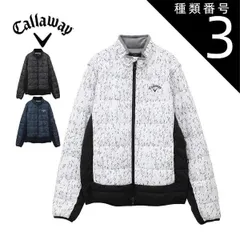 種類3：ホワイト(1030)/LL キャロウェイ スターストレッチ フェザープリント フルジップ 2WAY 中綿 ブルゾン ゴルフウェア メンズ M-3L C24215105 
