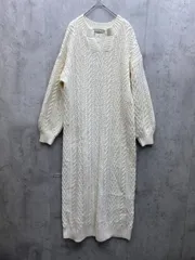N. エヌ ナチュラルビューティーベーシック ケーブル編み ニット ワンピース sizeM/オフホワイト ◆■レディース