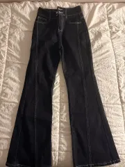 ブーツカット ブラックデニム ズボン