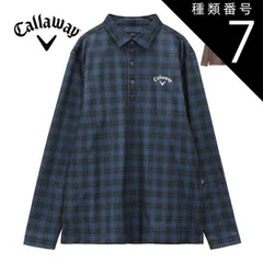 種類7：ブラウン(1050)/L キャロウェイ タータンチェック柄プリント 裏起毛 長袖 ポロシャツ ゴルフウェア メンズ M-3L C24233114 