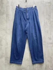 WYM ウィム タック ワイド テーパード デニムパンツ sizeL/青 ■■レディース
