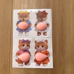 おなか ぷにぷに シール 柴犬 猫 ステッカー 4匹セット
