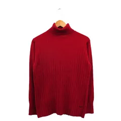 ケイット Keitto リブ ニット セーター 長袖 タートルネック シンプル L レッド 赤 /KT21