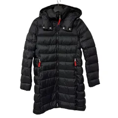  313（トレ・ウノ・トレ）ロングダウンコート KDW011 ブラック フード付き ロング丈 42サイズ【DD139】