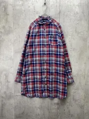 PAGEBOY ページボーイ チェック ロング シャツ sizeM/赤ｘ紺 ◇■レディース