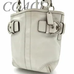 【B4563】 COACH コーチ 0764 ミニトートバッグ ハンドバッグ レザー ソーホー 肩掛け ホワイト レディース バックル金具