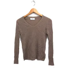 スローブ イエナ SLOBE IENA  リブ ニット セーター Vネック 長袖 無地 ウール モカブラウン /FT1